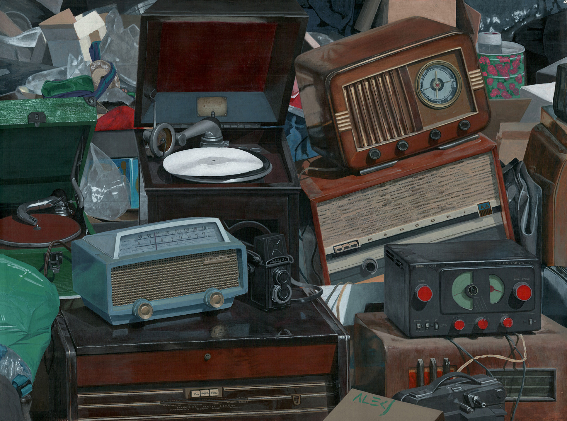 Encants Vells · acrylics on paper · painting by Alex Céspedes Cívico